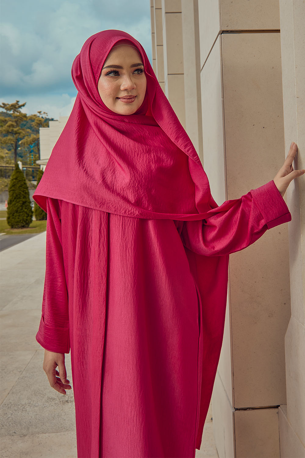 Abaya Aisyah - Hot Pink